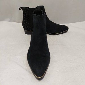 Ted Baker Arwenth Black Suede Ankle Booties Chelsea Boots Women's Size 6.5  37.5